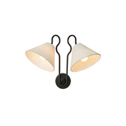 Silva Lámpara de Pared con Dos Pantallas Cónicas Blancas de Tela — imagen 1 | Aura Lighting