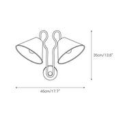 Silva Lámpara de Pared con Dos Pantallas Cónicas Blancas de Tela — imagen 8 | Aura Lighting