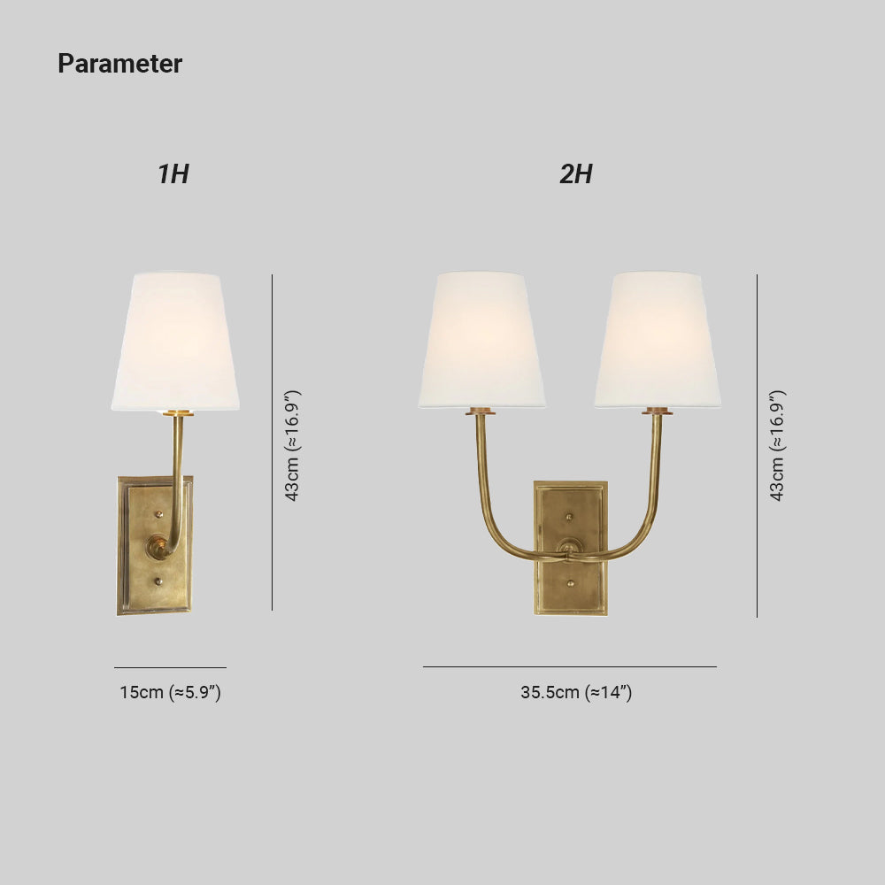 Silva Lámpara de Pared con Pantalla Cónica de Tela — imagen 4 | Aura Lighting