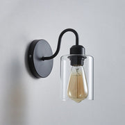 Silva Vintage Industrial Cilíndrico Metal/Vidrio Aplique de Pared Negro — imagen 10 | Aura Lighting