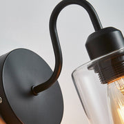 Silva Vintage Industrial Cilíndrico Metal/Vidrio Aplique de Pared Negro — imagen 7 | Aura Lighting