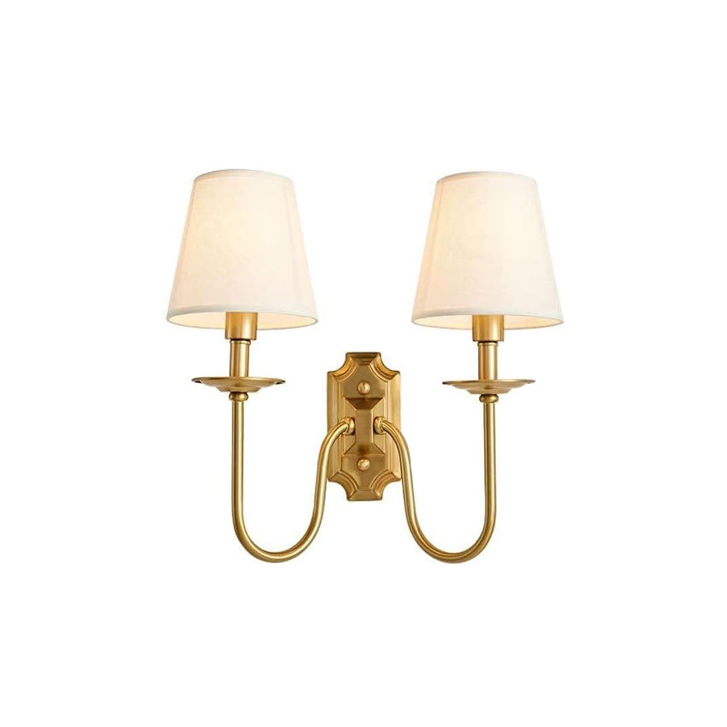 Silva Lámpara de Pared Vintage Con Dos Pantallas de Tela — imagen 1 | Aura Lighting