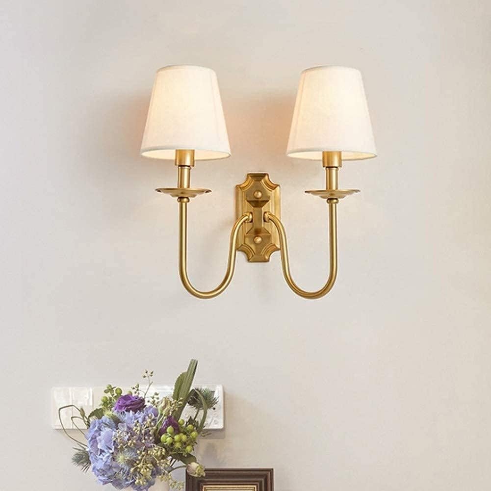 Silva Lámpara de Pared Vintage Con Dos Pantallas de Tela — imagen 2 | Aura Lighting
