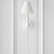 Silva Lámpara de Pared Vintage de Tela con Brazo de Negro/Blanco/Látón — imagen 13 | Aura Lighting