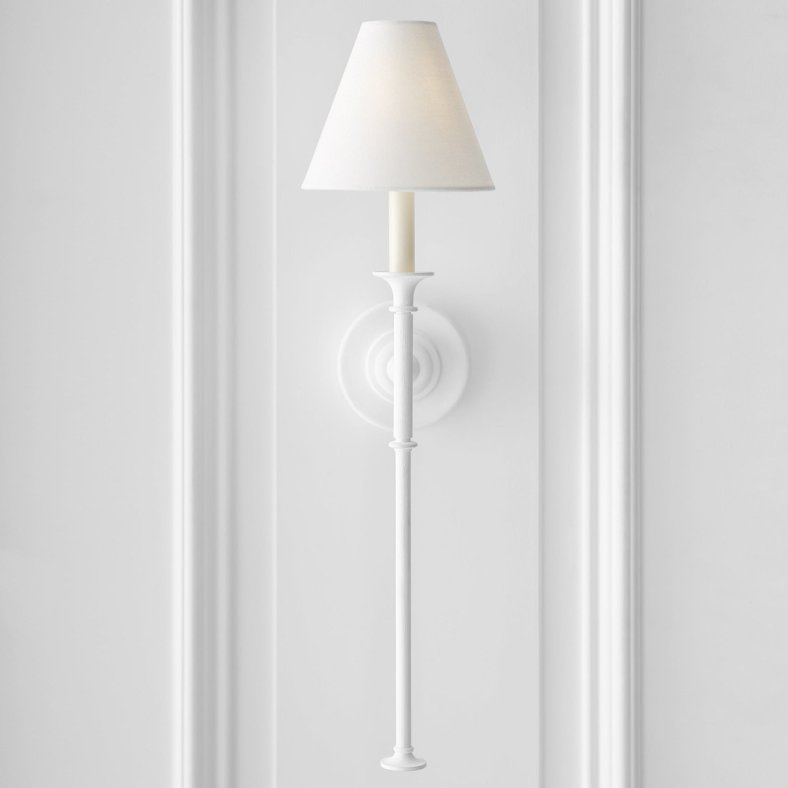 Silva Lámpara de Pared Vintage de Tela con Brazo de Negro/Blanco/Látón — imagen 14 | Aura Lighting