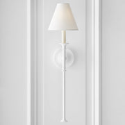 Silva Lámpara de Pared Vintage de Tela con Brazo de Negro/Blanco/Látón — imagen 14 | Aura Lighting