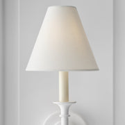 Silva Lámpara de Pared Vintage de Tela con Brazo de Negro/Blanco/Látón — imagen 16 | Aura Lighting