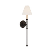 Silva Lámpara de Pared Vintage de Tela con Brazo de Negro/Blanco/Látón — imagen 32 | Aura Lighting
