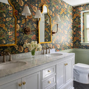 Silva Lámpara de Pared Vintage de Tela con Brazo de Negro/Blanco/Látón — imagen 8 | Aura Lighting