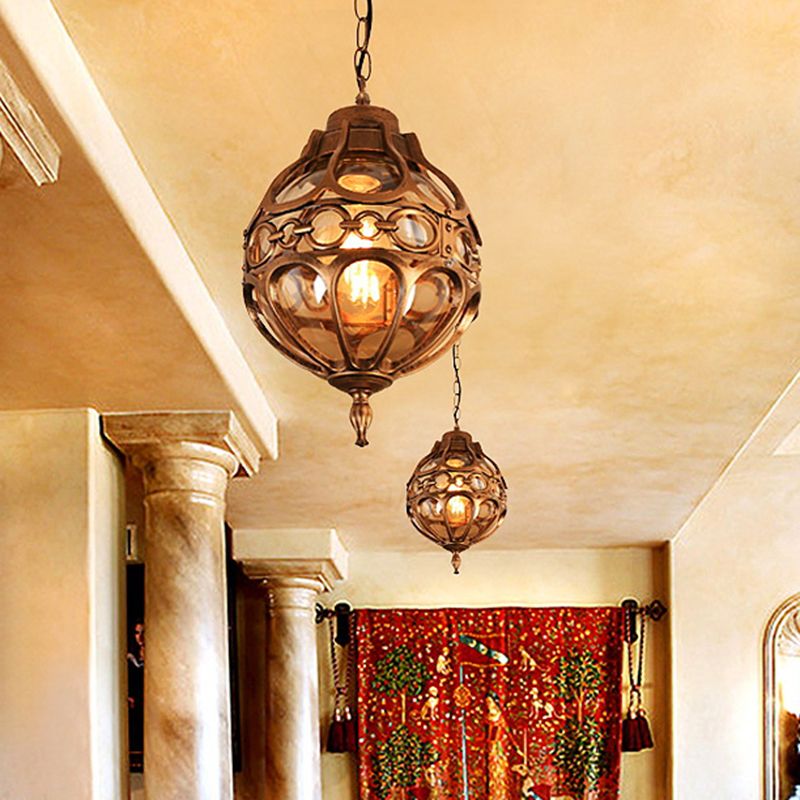 Silva Loft Sphere Lámpara Colgante Vintage Farmhouse Negro/Bronce Comedor — imagen 2 | Aura Lighting
