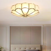Tiffany Lámpara de Techo en Forma de Flor de Vidrio Esmerilado y Latón — imagen 10 | Aura Lighting