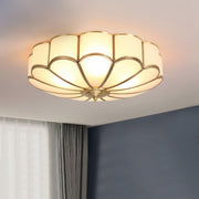 Tiffany Lámpara de Techo en Forma de Flor de Vidrio Esmerilado y Latón — imagen 11 | Aura Lighting