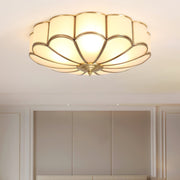 Tiffany Lámpara de Techo en Forma de Flor de Vidrio Esmerilado y Latón — imagen 12 | Aura Lighting