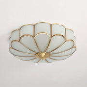 Tiffany Lámpara de Techo en Forma de Flor de Vidrio Esmerilado y Latón — imagen 2 | Aura Lighting