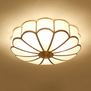 Tiffany Lámpara de Techo en Forma de Flor de Vidrio Esmerilado y Latón — imagen 7 | Aura Lighting