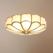 Tiffany Lámpara de Techo en Forma de Flor de Vidrio Esmerilado y Latón — imagen 8 | Aura Lighting