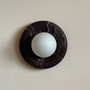 Uzorionis Nordic Art Deep Purple Red Glass Marble Sconce Wall Lamp - Lamp Copper