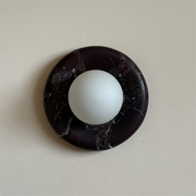 Uzorionis Nordic Art Deep Purple Red Glass Marble Sconce Wall Lamp - Lamp Copper