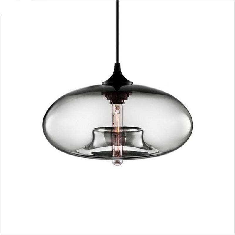 Valentina Moderna Macaron Vidrio LED Lámpara Colgante Negra/Rosa/Azul — imagen 10 | Aura Lighting