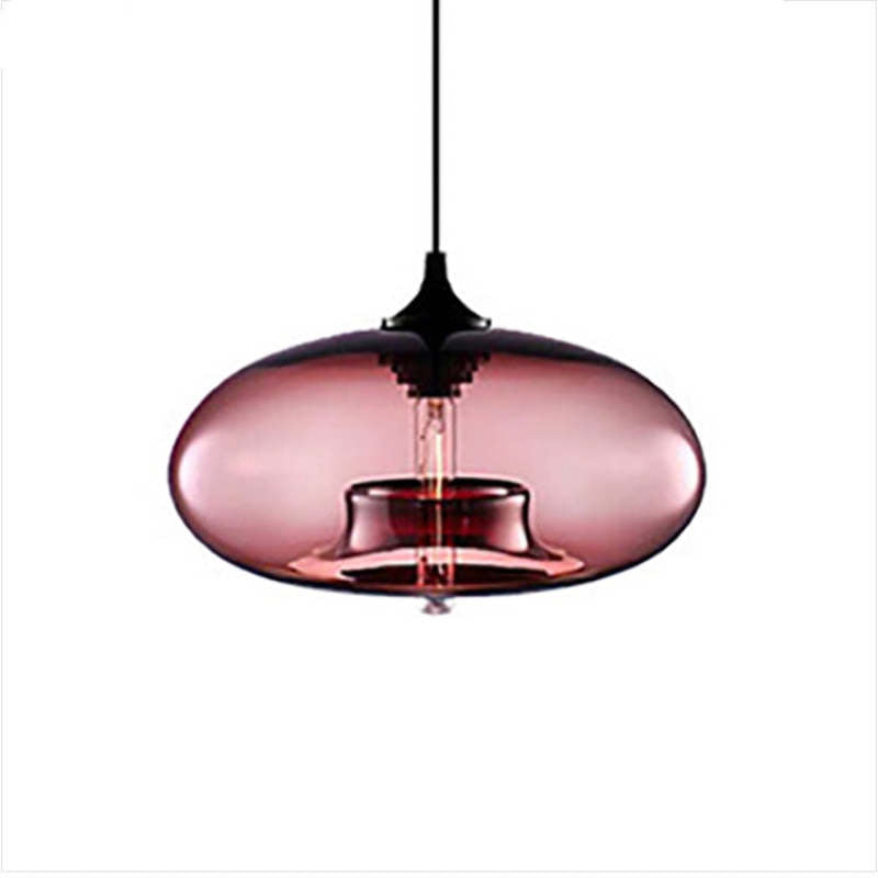 Valentina Moderna Macaron Vidrio LED Lámpara Colgante Negra/Rosa/Azul — imagen 11 | Aura Lighting