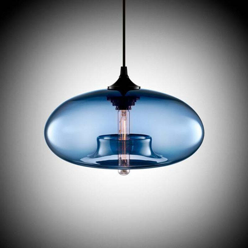 Valentina Moderna Macaron Vidrio LED Lámpara Colgante Negra/Rosa/Azul — imagen 5 | Aura Lighting