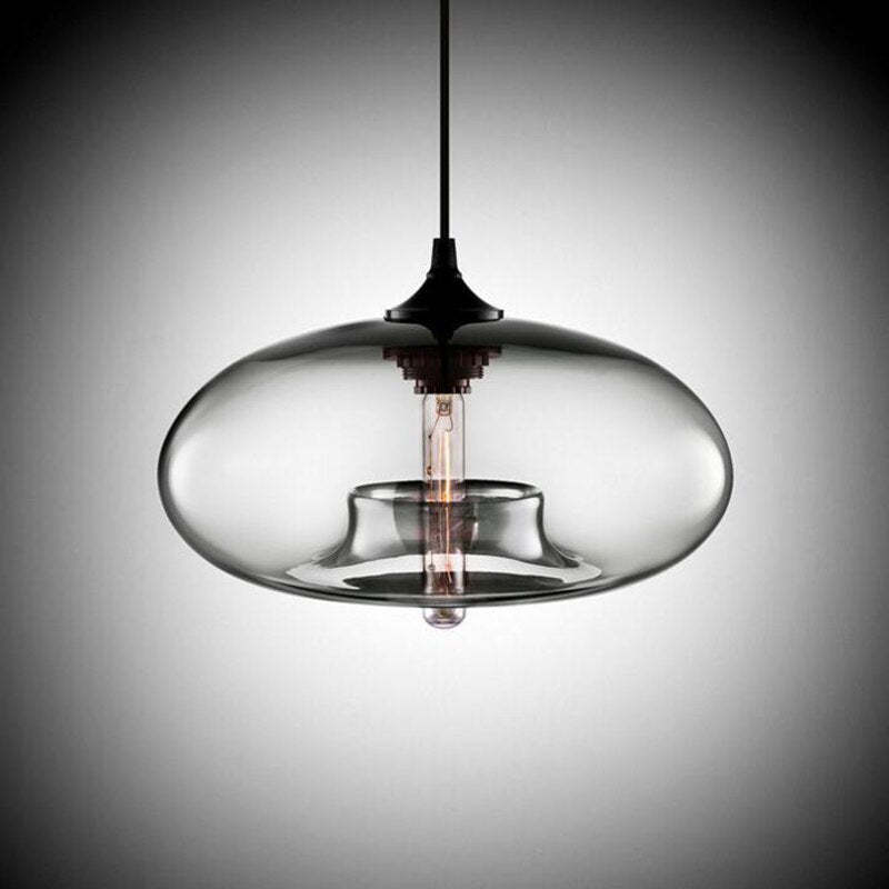Valentina Moderna Macaron Vidrio LED Lámpara Colgante Negra/Rosa/Azul — imagen 6 | Aura Lighting