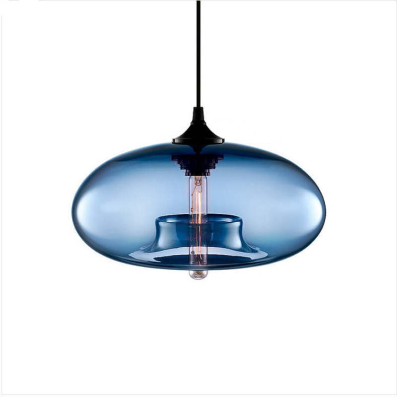 Valentina Moderna Macaron Vidrio LED Lámpara Colgante Negra/Rosa/Azul — imagen 9 | Aura Lighting