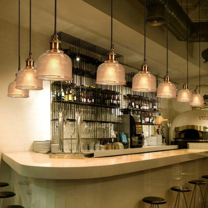 Valentina Industrial Domo Metal/Vidrio Lámpara Colgante Roja/Amarilla/Azul — imagen 10 | Aura Lighting