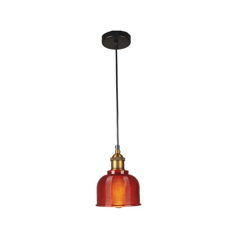 Valentina Industrial Domo Metal/Vidrio Lámpara Colgante Roja/Amarilla/Azul — imagen 17 | Aura Lighting