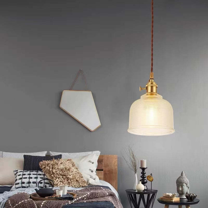 Valentina Industrial Domo Metal/Vidrio Lámpara Colgante Roja/Amarilla/Azul — imagen 3 | Aura Lighting