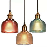 Valentina Industrial Domo Metal/Vidrio Lámpara Colgante Roja/Amarilla/Azul — imagen 7 | Aura Lighting