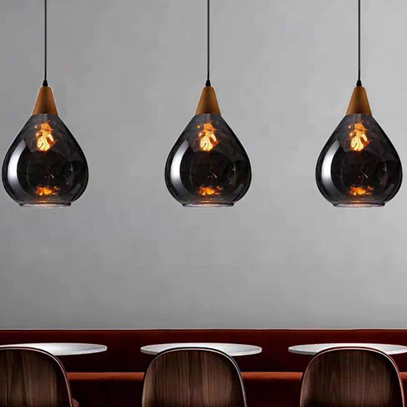 Valentina Lámpara Colgante Vintage Teardrop Vidrio/Madera — imagen 5 | Aura Lighting