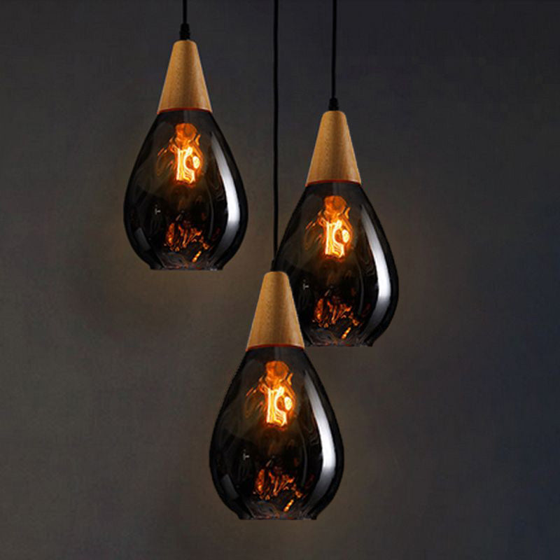 Valentina Lámpara Colgante Vintage Teardrop Vidrio/Madera — imagen 6 | Aura Lighting