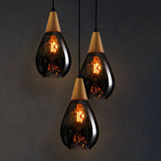 Valentina Lámpara Colgante Vintage Teardrop Vidrio/Madera — imagen 6 | Aura Lighting