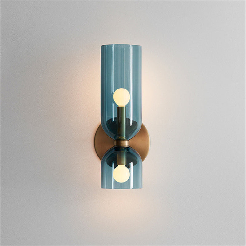 Valentina Lámpara de Pared de Vidrio para Dormitorio Azul/Gris/Blanco — imagen 2 | Aura Lighting