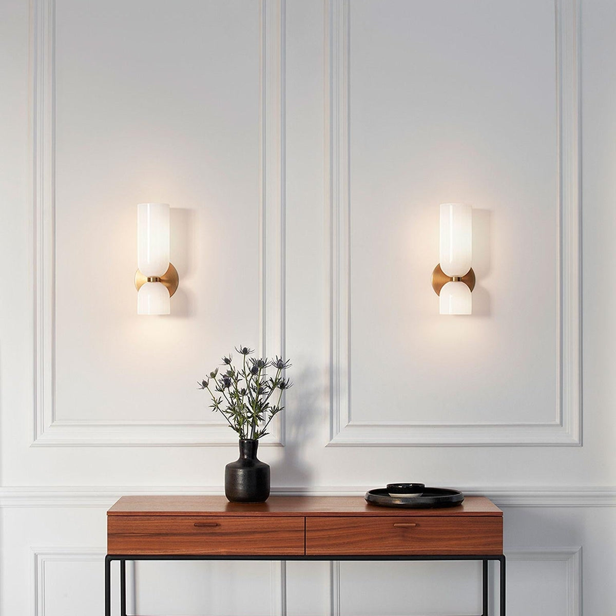 Valentina Lámpara de Pared de Vidrio para Dormitorio Azul/Gris/Blanco — imagen 7 | Aura Lighting