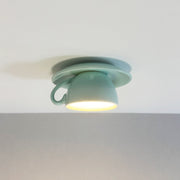 Valentina Lámpara de Techo Modern Coffee Cups Ceramic Flush Azul/Rosa/Amarillo — imagen 15 | Aura Lighting