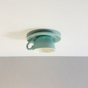 Valentina Lámpara de Techo Modern Coffee Cups Ceramic Flush Azul/Rosa/Amarillo — imagen 2 | Aura Lighting