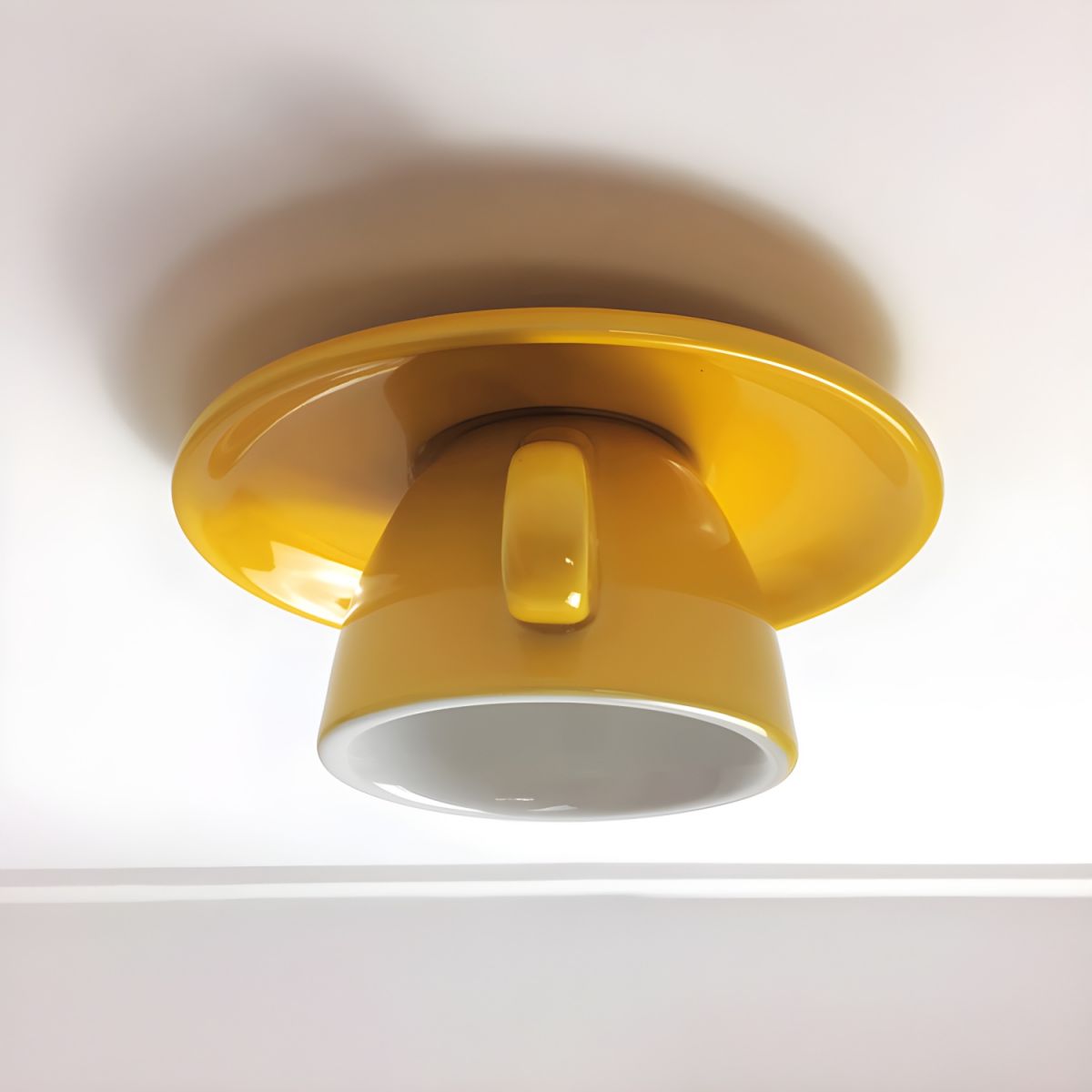 Valentina Lámpara de Techo Modern Coffee Cups Ceramic Flush Azul/Rosa/Amarillo — imagen 4 | Aura Lighting