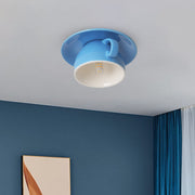 Valentina Lámpara de Techo Modern Coffee Cups Ceramic Flush Azul/Rosa/Amarillo — imagen 7 | Aura Lighting