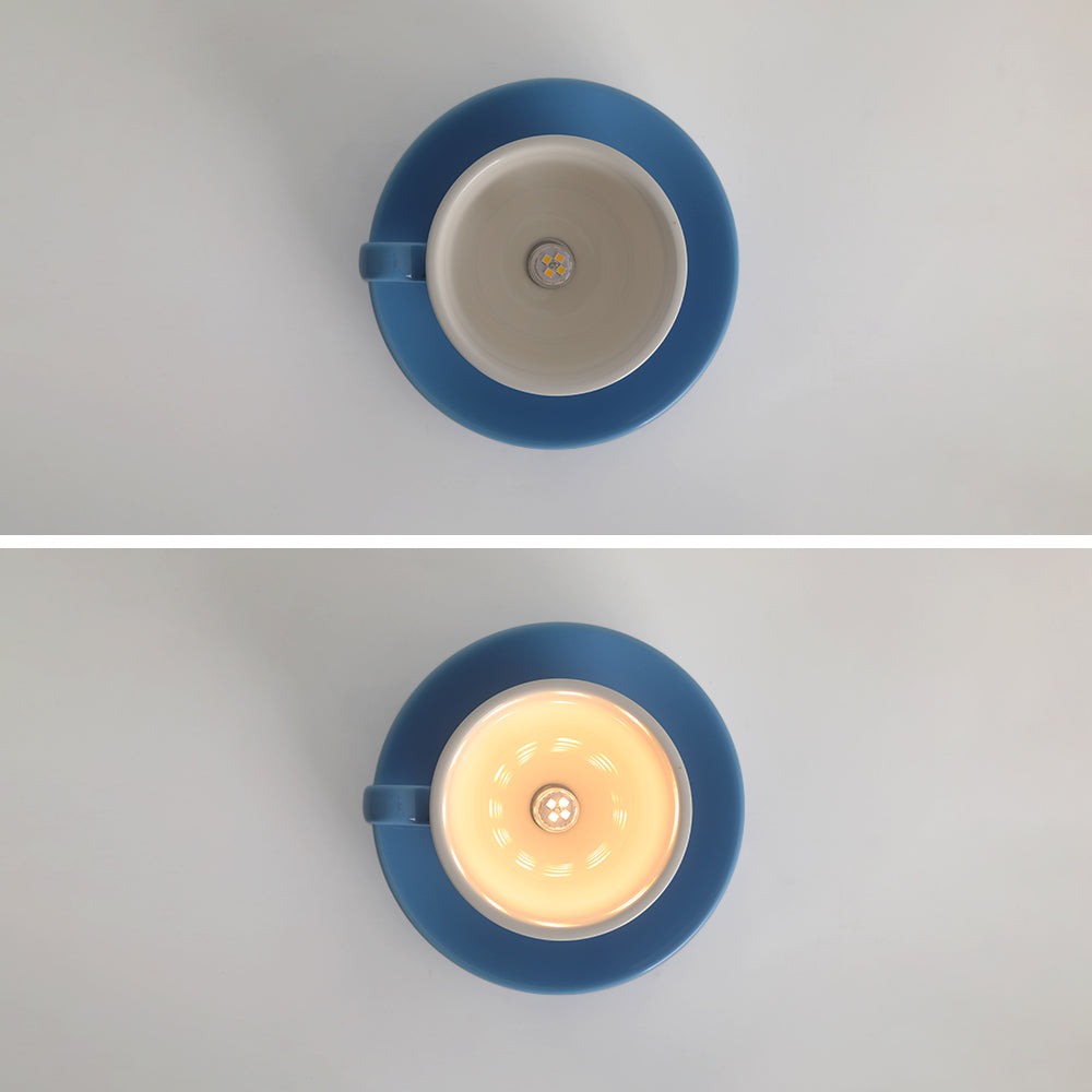 Valentina Lámpara de Techo Modern Coffee Cups Ceramic Flush Azul/Rosa/Amarillo — imagen 8 | Aura Lighting
