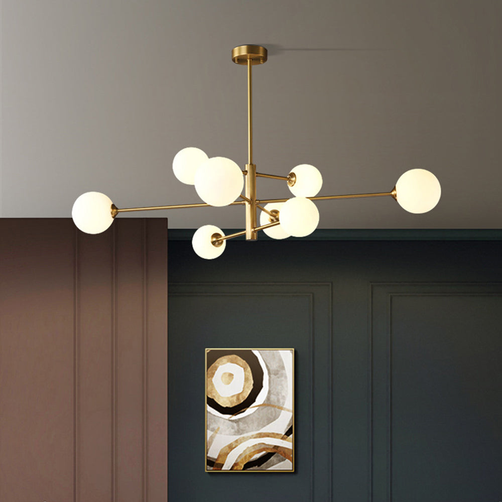 Valentina Moderna Esfera Diseña Vidrio/Metal Lámpara Colgante Cobre/Negra — imagen 2 | Aura Lighting