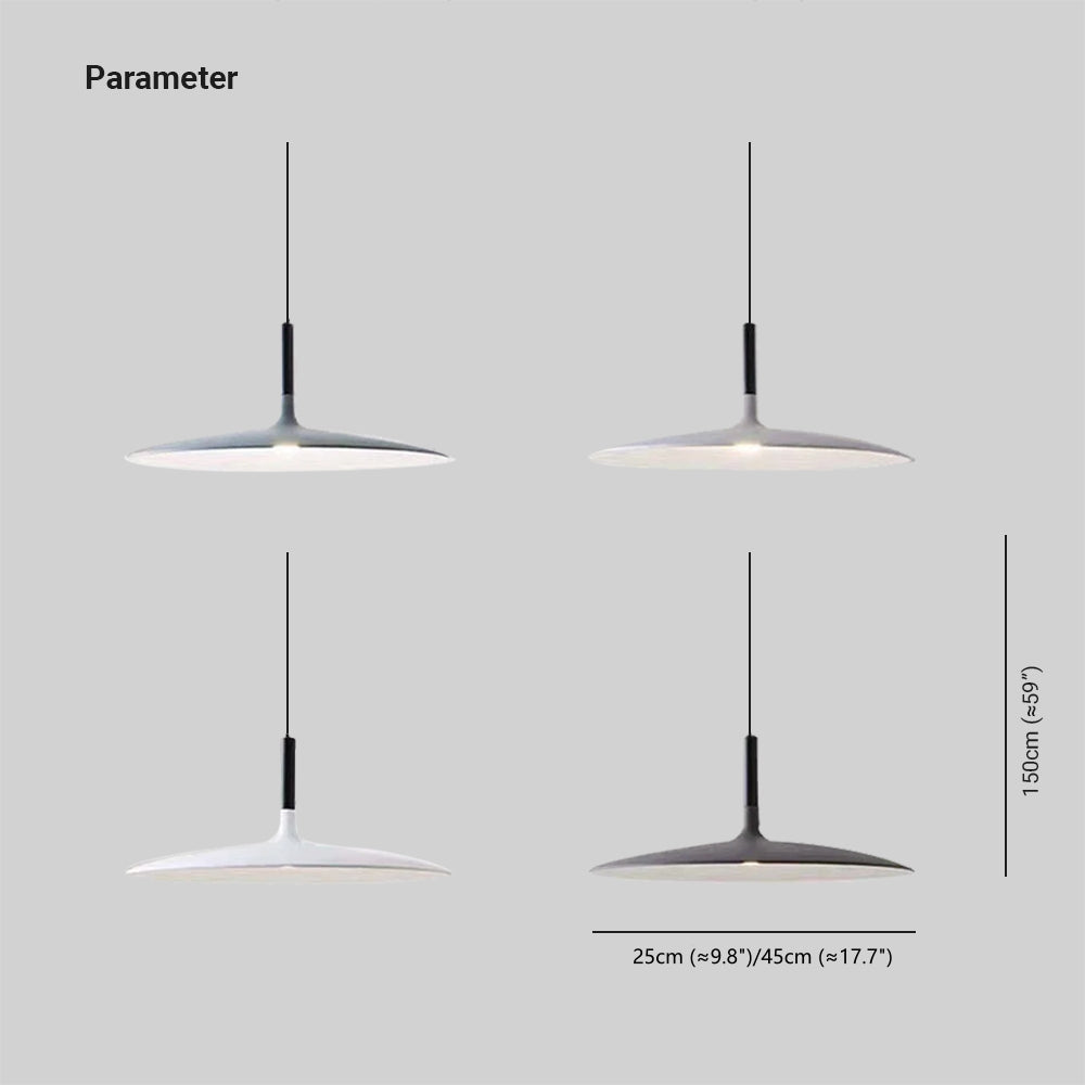 Valentina Moderna Sombrero Metal Lámpara Colgante Negra/Roja/Blanca — imagen 4 | Aura Lighting