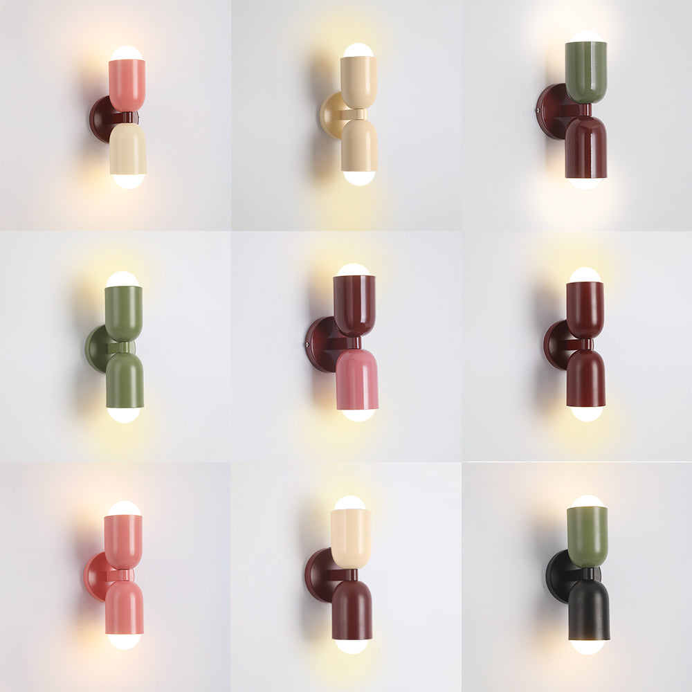 Valentina Moderno Doble Foco Cilíndrico Metal Aplique de Pared — imagen 4 | Aura Lighting