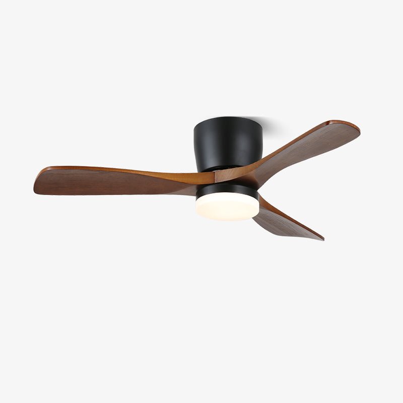 Ventilador de techo Brinor minimalista de madera con luz LED integrada