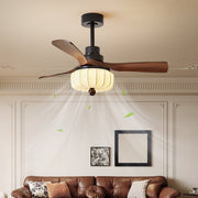 Ventilador de Techo con Lámpara Vintage Svelk, 42 pulgadas de diámetro
