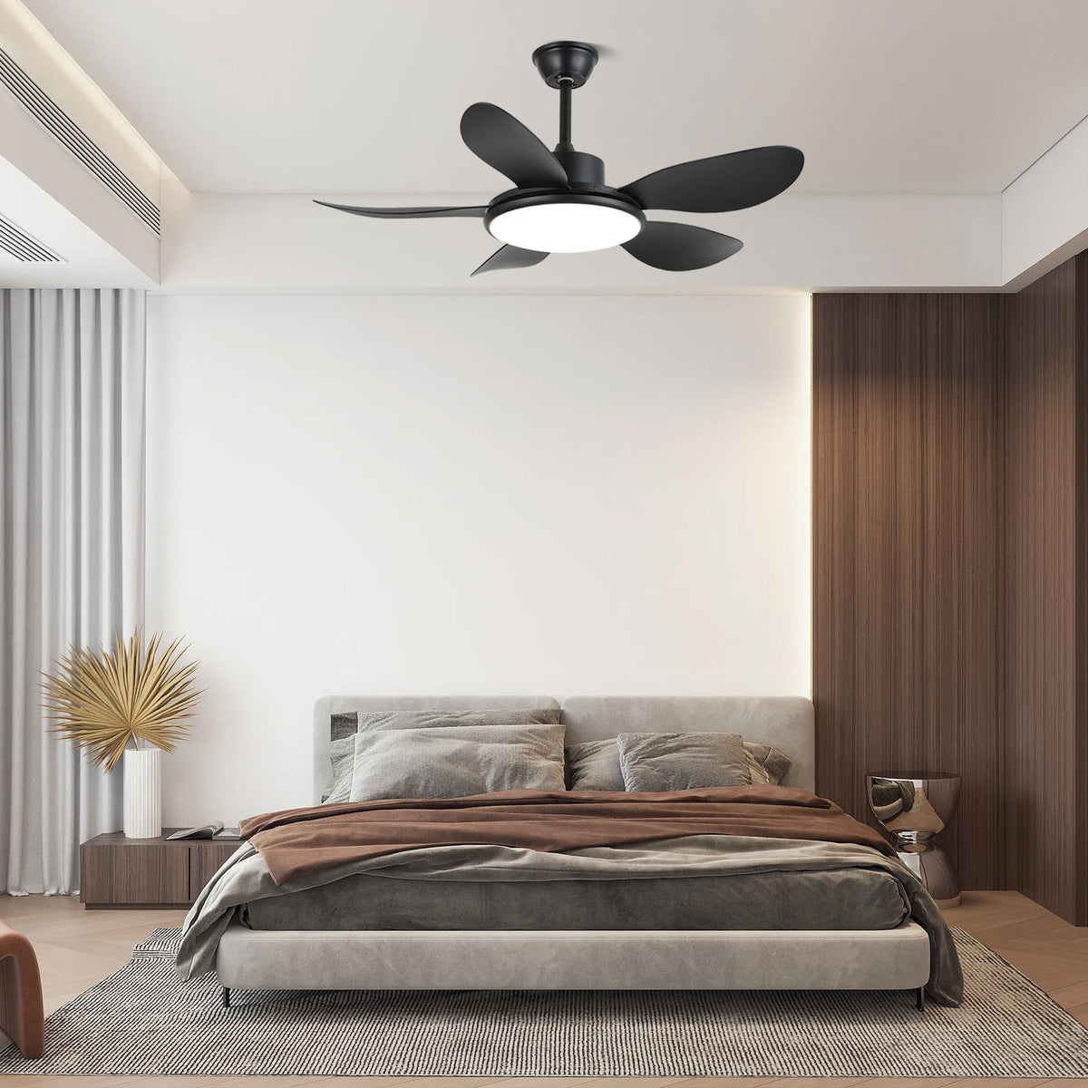 Ventilador de Techo con Luz de Madera Tirenor, Modelo B, Diámetro 126cm