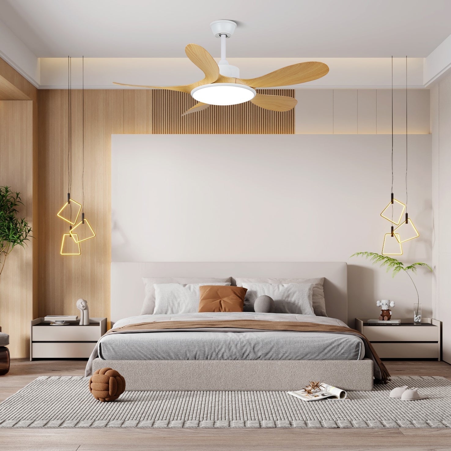 Ventilador de Techo con Luz de Madera Tirenor con LED integrado