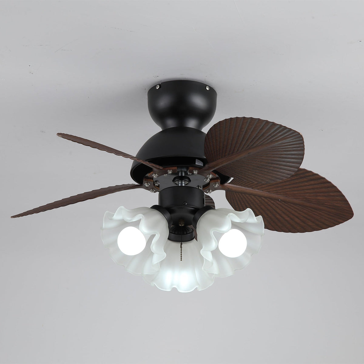 Ventilador de Techo con Luz Qers con aspas de ABS y pantalla de cristal