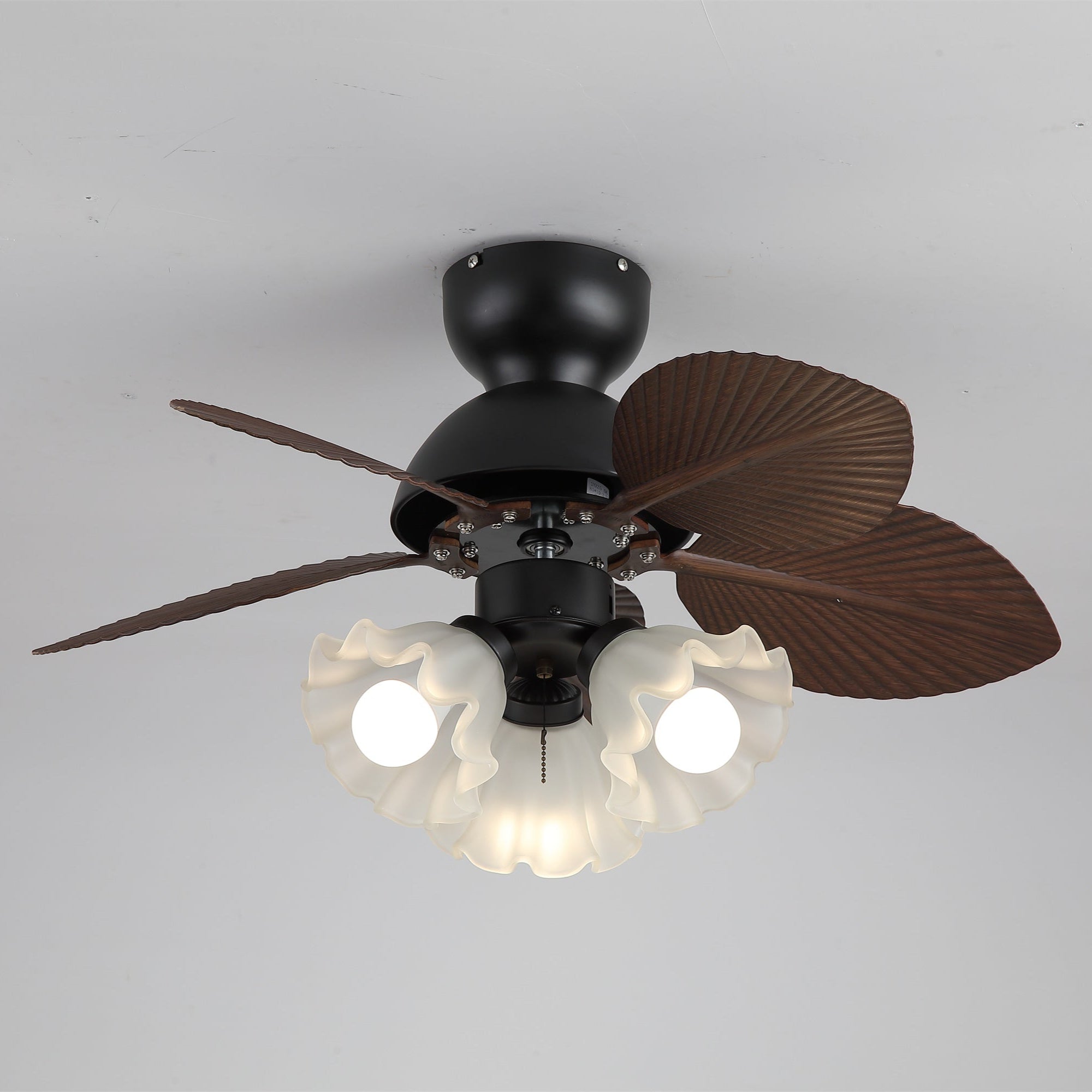 Ventilador de Techo con Luz Qers en acabado nogal